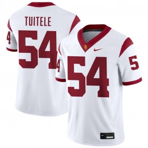 Men's AJ Tuitele White USC Trojans #54 College Football Replica Jerseys 525317-552
