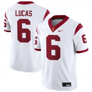 Men Anthony Lucas White USC Trojans #6 College Football Official Jerseys 740524-848