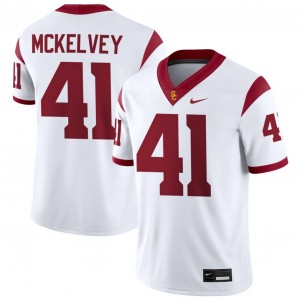 Men's Cian McKelvey White USC Trojans #41 College Football Replica Jerseys 403416-967
