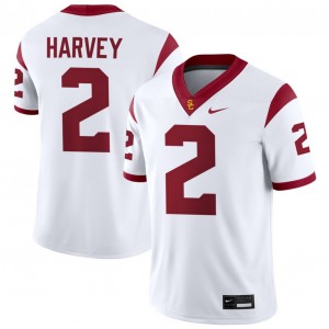 Mens DJ Harvey White USC Trojans #2 College Football Replica Jersey 321824-626