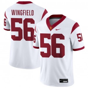 Men DJ Wingfield White USC Trojans #56 College Football University Jerseys 607730-717