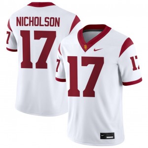 Mens DeCarlos Nicholson White USC Trojans #17 College Football Player Jerseys 266192-162