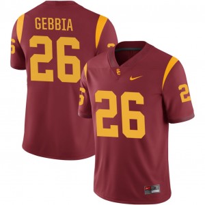 Mens Dylan Gebbia Cardinal USC Trojans #26 College Football University Jersey 766482-460