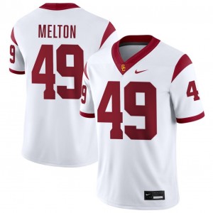 Men's Fisher Melton White USC Trojans #49 College Football University Jerseys 677469-736