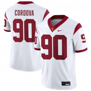 Men's Gus Cordova White USC Trojans #90 College Football University Jerseys 297555-607
