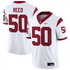 Mens J'Onre Reed White USC Trojans #50 College Football Embroidery Jerseys 257761-992