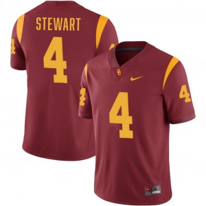 Mens Jahkeem Stewart Cardinal USC Trojans #4 College Football Embroidery Jersey 268961-581