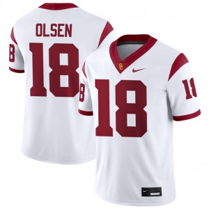 Men's Joey Olsen White USC Trojans #18 College Football Player Jerseys 968662-316