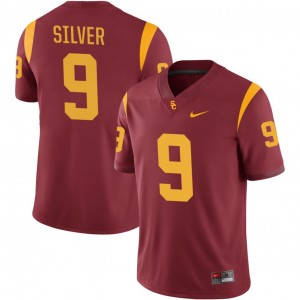Men Keeshawn Silver Cardinal USC Trojans #9 College Football Embroidery Jersey 261379-733