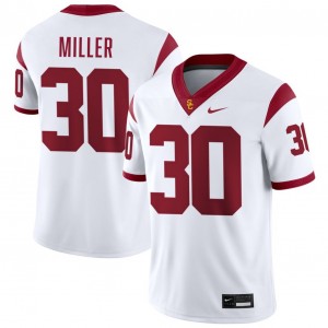 Mens King Miller White USC Trojans #30 College Football Official Jerseys 158668-614