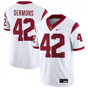 Men RJ Sermons White USC Trojans #42 College Football High School Jersey 822980-282