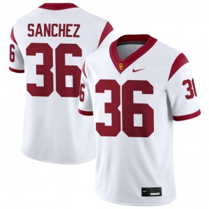 Mens Rey Sanchez White USC Trojans #36 College Football University Jerseys 876085-597