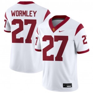 Men Riley Wormley White USC Trojans #27 College Football Stitched Jerseys 829777-953