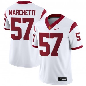 Mens Roman Marchetti White USC Trojans #57 College Football University Jerseys 231636-140