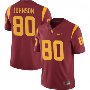 Men's Sam Johnson Cardinal USC Trojans #80 College Football High School Jerseys 520084-411