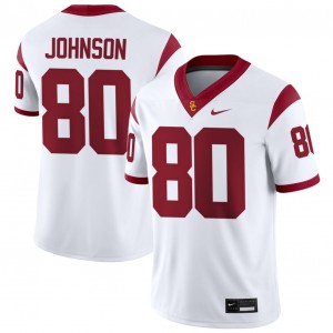 Men's Sam Johnson White USC Trojans #80 College Football Game Jerseys 344036-425