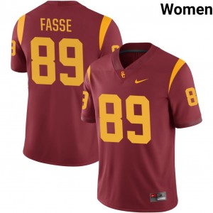 Womens Collin Fasse Cardinal USC Trojans #89 College Football 2025-26 Jersey 829348-214