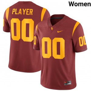 Womens Custom Cardinal USC Trojans #00 College Football Game Jersey 588753-301