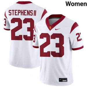 Women's Desman Stephens II White USC Trojans #23 College Football High School Jersey 746402-812