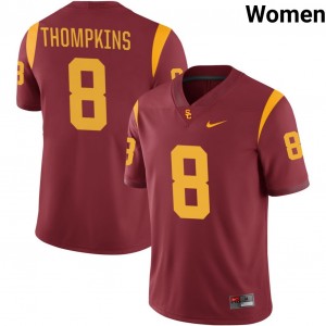Womens Devan Thompkins Cardinal USC Trojans #8 College Football Official Jersey 645841-443