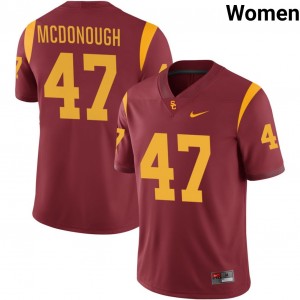 Women's Devin McDonough Cardinal USC Trojans #47 College Football Replica Jerseys 980573-546