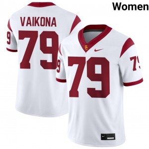 Women Elijah Vaikona White USC Trojans #79 College Football Official Jerseys 105355-274