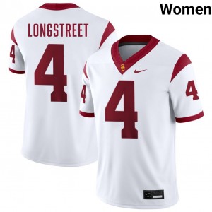 Womens Husan Longstreet White USC Trojans #4 College Football Alumni Jerseys 885920-963