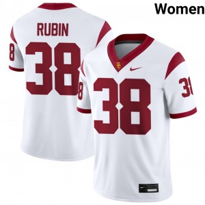 Women's Isaiah Rubin White USC Trojans #38 College Football Official Jersey 506966-484
