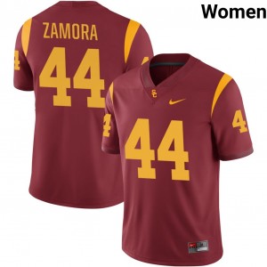 Women's Josiah Zamora Cardinal USC Trojans #44 College Football Stitched Jerseys 754727-364