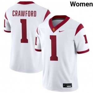 Women Kameryn Crawford White USC Trojans #1 College Football Limited Jerseys 345884-169