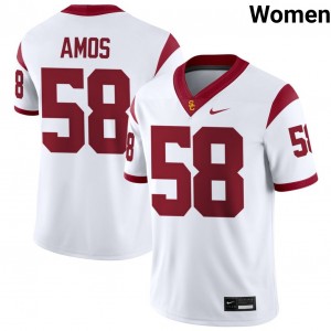 Womens Kash Amos White USC Trojans #58 College Football Replica Jerseys 897455-230