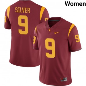 Women's Keeshawn Silver Cardinal USC Trojans #9 College Football Limited Jersey 720112-590