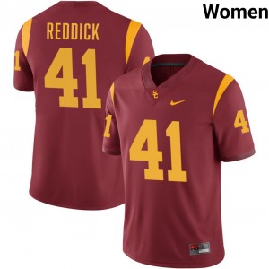 Womens Kendarius Reddick Cardinal USC Trojans #41 College Football Alumni Jerseys 850829-505
