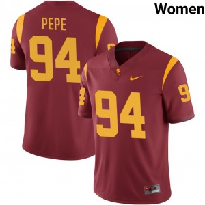 Women Kobe Pepe Cardinal USC Trojans #94 College Football NCAA Jersey 775394-266