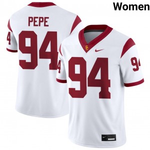 Womens Kobe Pepe White USC Trojans #94 College Football Official Jerseys 296569-220