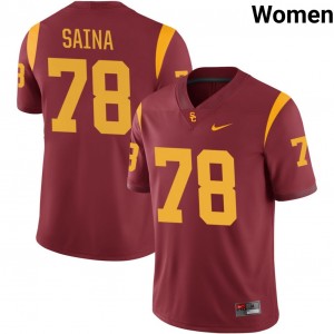 Women Makai Saina Cardinal USC Trojans #78 College Football Player Jerseys 439711-150