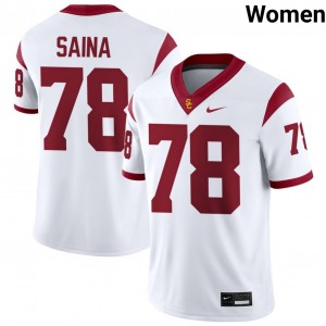 Womens Makai Saina White USC Trojans #78 College Football NCAA Jerseys 880453-878