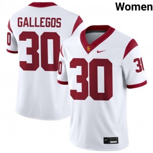 Women Marquis Gallegos White USC Trojans #30 College Football 2025 Jersey 133596-848