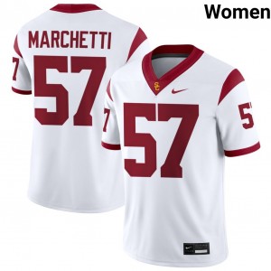 Women's Roman Marchetti White USC Trojans #57 College Football NCAA Jersey 895877-595