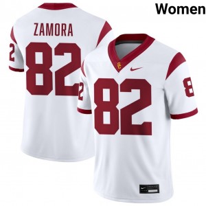 Women Seth Zamora White USC Trojans #82 College Football Game Jersey 942136-696