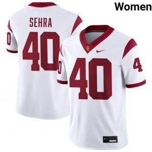 Womens Shawn Sehra White USC Trojans #40 College Football 2025 Jersey 142569-888