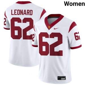Womens Travis Leonard White USC Trojans #62 College Football 2025-26 Jersey 339223-284