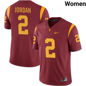 Womens Waymond Jordan Cardinal USC Trojans #2 College Football University Jersey 381270-782