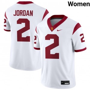 Women Waymond Jordan White USC Trojans #2 College Football Replica Jerseys 653370-807