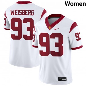 Womens William Weisberg White USC Trojans #93 College Football Limited Jersey 493654-972