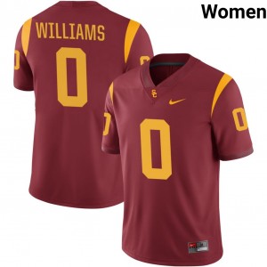 Womens Zacharyus Williams Cardinal USC Trojans #0 College Football High School Jersey 997183-995