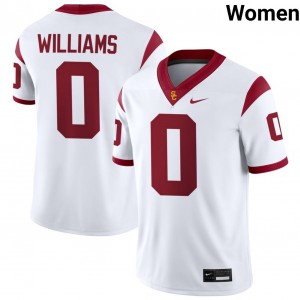 Womens Zacharyus Williams White USC Trojans #0 College Football Limited Jersey 499556-605