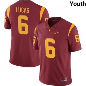 Youth Anthony Lucas Cardinal USC Trojans #6 College Football Stitched Jersey 413027-164