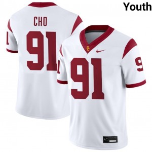 Youth Brendan Cho White USC Trojans #91 College Football 2025 Jerseys 492378-328