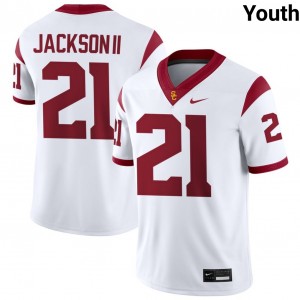 Youth Bryan Jackson White USC Trojans #21 College Football Stitched Jersey 411072-649